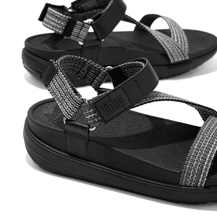 loosh webbing z strap sandals